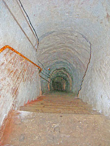 Steps down to Ployez-Jacquemart's deepest cellars.  Photo 2009-2010 Cold Spring Press   All Rights Reserved
