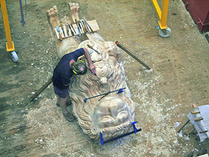 Artisan working on Hermione figurehead. ©2011 Cold Spring Press   All Rights Reserved