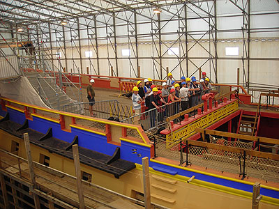 Tour group aboard the Hermione.  2011 Cold Spring Press   All Rights Reserved