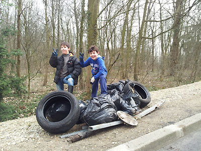 Two young boys with their collection.  Photo Credit: Leguet CSSM