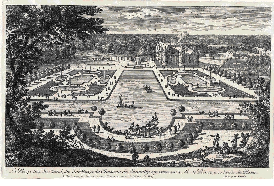 17th Century Engraving of Chantilly and Gardens. Courtesy C Muse du Cond.  All rights reserved.