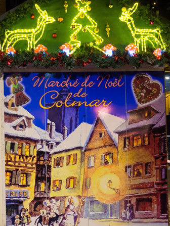Welcome to the Marché de Noël.  Photo copyrighted by P J Adams 2015.  All rights reserved.