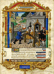 Master of Francois de Rohan Messenger Brings a Letter The Judgment France 1525-30.  Courtesy Hindman Gallery 2010.  All rights reserved.