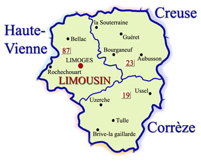 Limousin départements.  Wikipedia.