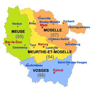 Map of Lorraine. Wikipedia