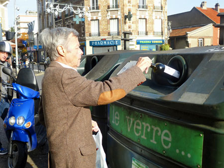 Glass Recycling.  Photo Madeleine Liegeon.  All rights reserved.