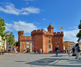 La Porte de Castillet, Perpignan.  Wikimedia.