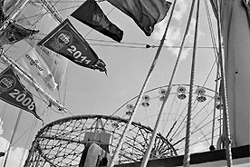 Masts and flags of Armadas past.  Copyright Rob Silverstone.  All rights reserved.