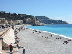 The beach at Nice.  Photo copyright by Rosemary Chiaverini.  All rights reserved.