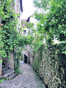 Winding rue St-cirq Lapopie.  Copyright Cold Spring Press.  All rights reserved.