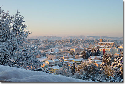 Lorgues under the snow.  Photo copyrighted by Anita Rieu-Sicart 2012.  All rights reserved.